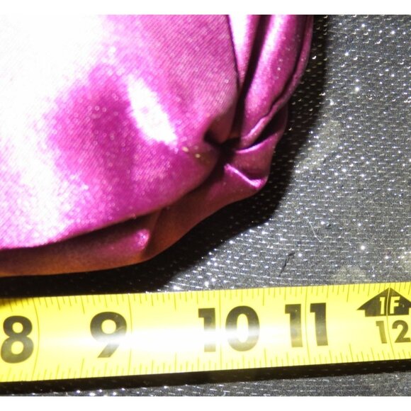 Elliott Lucca Fuchsia Pink Satin Intricate Rhinestone Beaded Handle evening bag - Picture 5 of 8